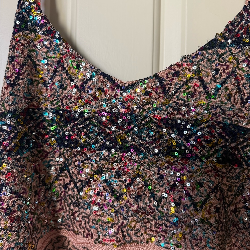 Free People Twilight Rose Combo Tank Sequin Crop Camisole in Pink and Blue XS - Picture 3 of 5